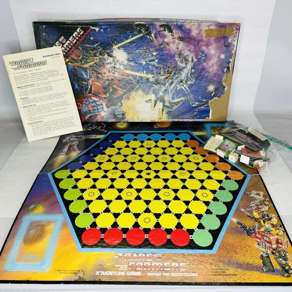 TRANSFORMERS Defeat Decepticons Adventure Board Game 100% Complete Warren 1984‎